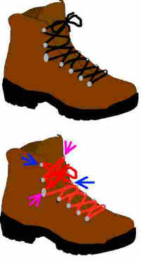 Ways of tying Walking Boots