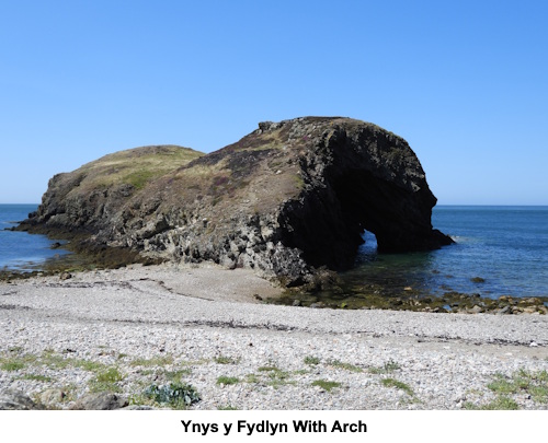 Sea arch at Ynys y Fydlyn.