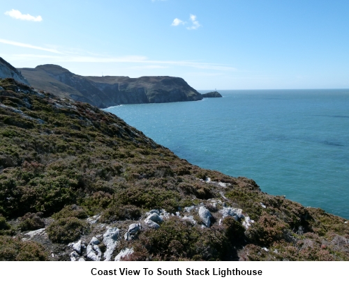 Coast view to South Stack lighthouse