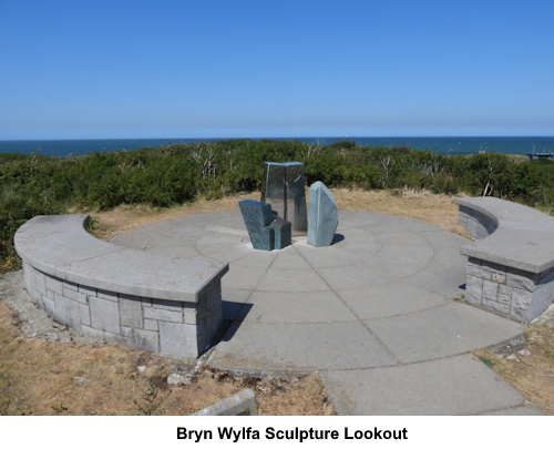 Bryn Wylfa sculpture lookout.