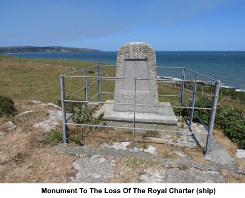 Monument to the loss of the Royal Charter.