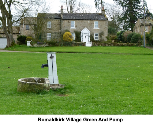 Romaldkirk Village Green and pump.