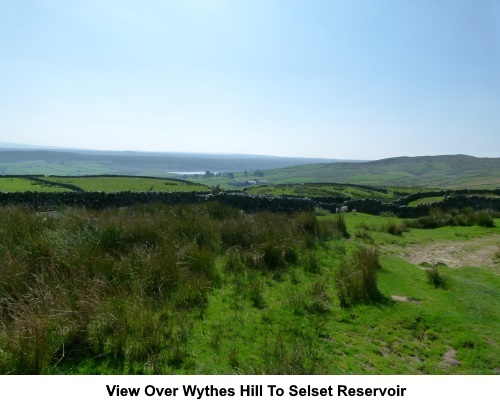 View over Wythes Hill to Selset Reservoir.