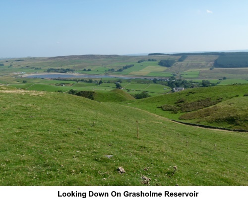 Looking down to Grassholme Reservoir.