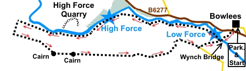 High Force walk sketch map