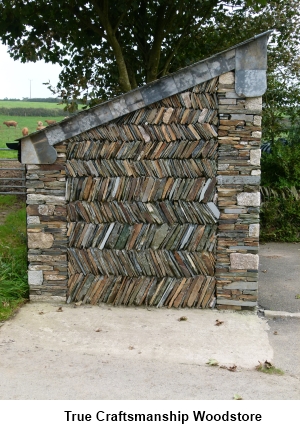 Stone craftsmanship for a woodstore