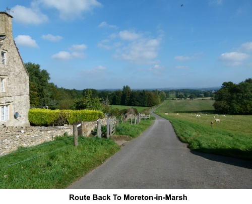Route back to Moreton-in-Marsh.