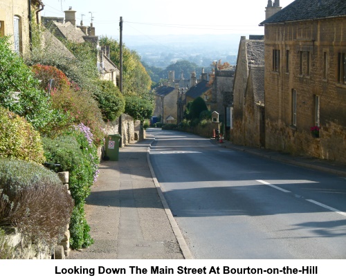 Looking down the Main Street at Bourton-on-the-Hill.