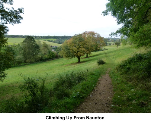 Climbing up from Naunton.