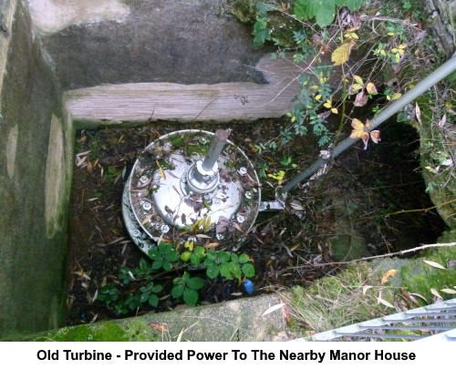 The old turbine which provided power to the nearby manor house.