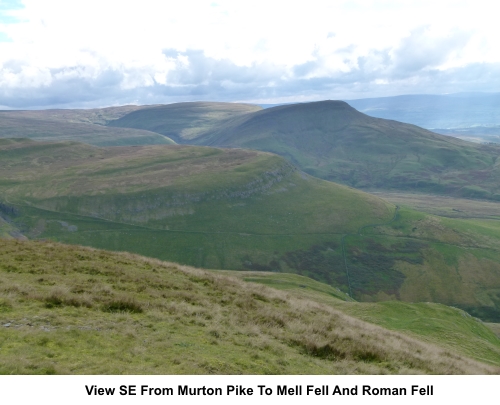 View SE from Murton Pike to Mell Fell and Roman Fell