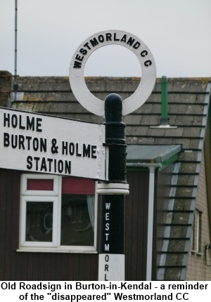 Old roadsign in Burton-in-Kendal