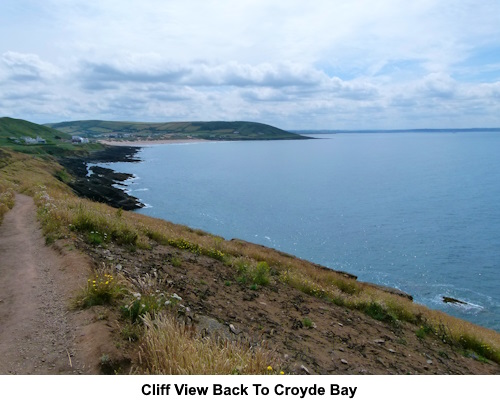 A view back to Croyde Bay from the cliff path.