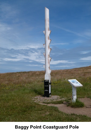 Baggy Point coastguard pole.