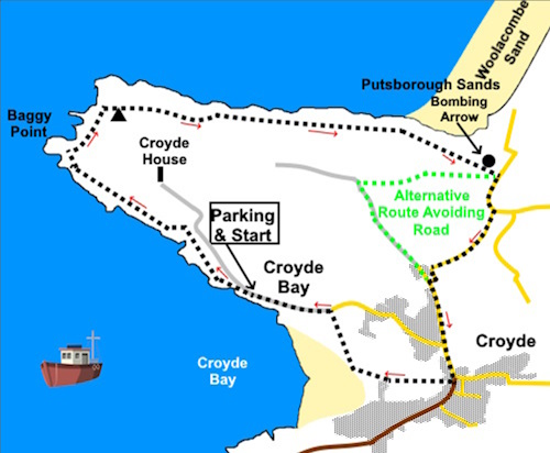 Baggy Point walk sketch map