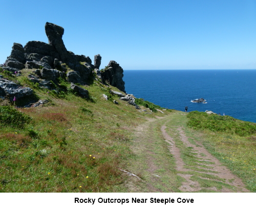 Rocky outcrops near Steeple Cove