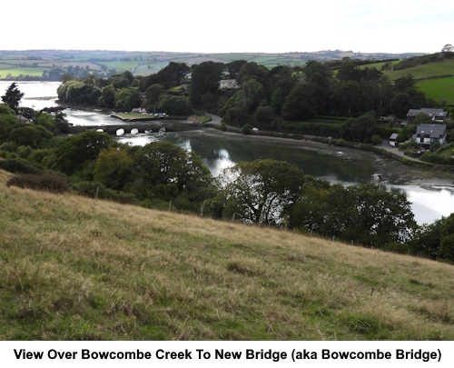 View over Bowcombe Creek to New Bridge.