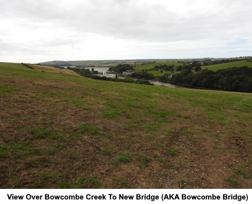 View over Bowcombe Creek to New Bridge.
