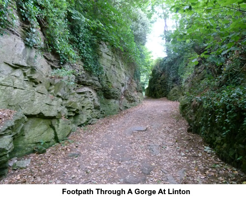 Footpath therouhgh a gorge at Linton.