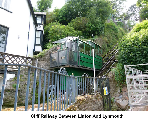 The cliff railway running between Linton and Lynmouth.