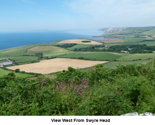 View west from Swyre Head
