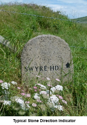 Typical stone direction marker