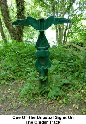 Unusual signpost on the Cinder Track.