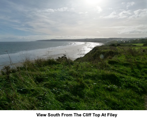 The view south from the cliff top near Filey.