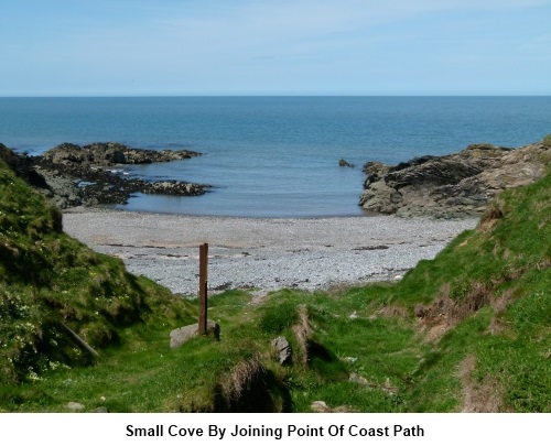 Small cove at junction with Wales Coast Path