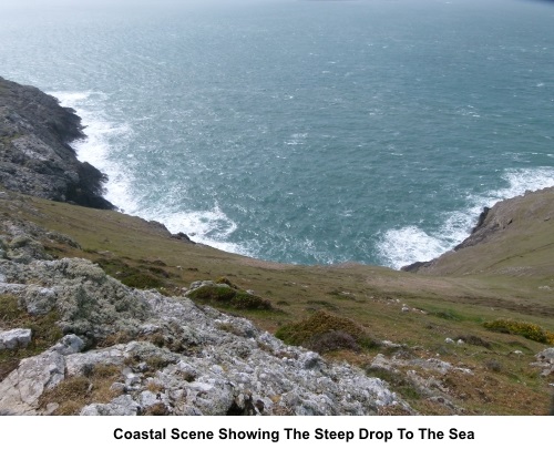 Lleyn Peninsula showing steep drop to the sea