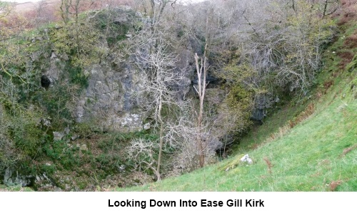 Looking down into Ease Gill Kirk