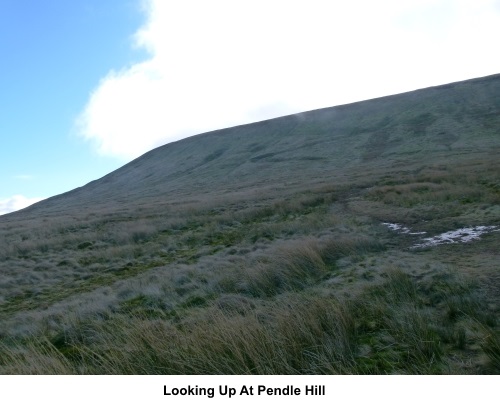 Looking up at Pendle Hill