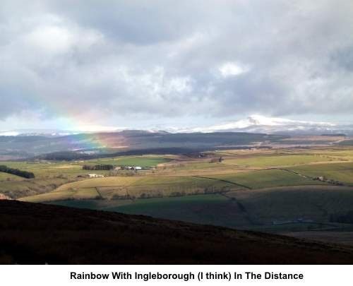 Rainbow with Ingleborough in the distance