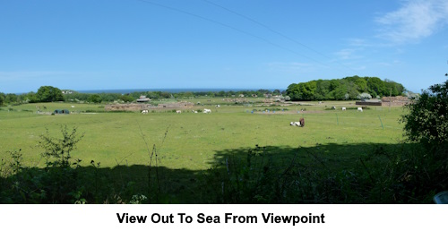 The view out to sea from the viewpoint.