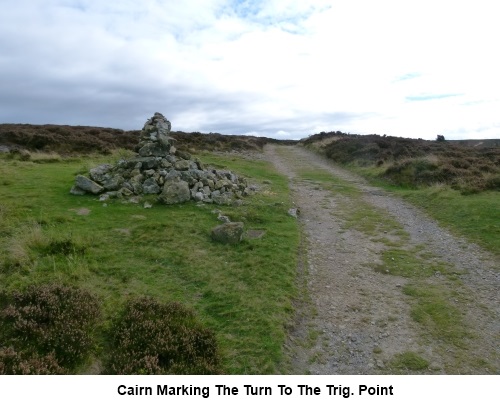 Cairn marking turn to trig. point on Black Hambleton
