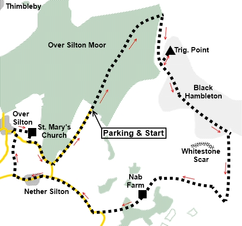 Black Hambleton walk sketch map
