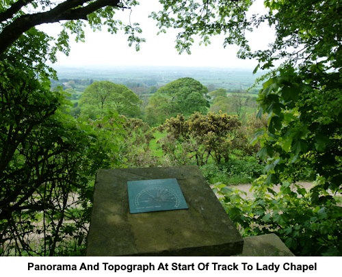 View and topograph at the start of the track to Lady Chapel.
