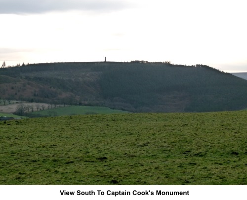 View south to Captain Cooks Monument