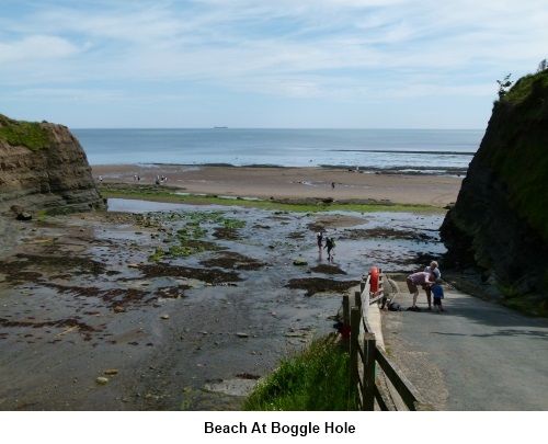 The beach at Boggle Hole.