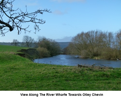 View along the river towards Otley Chevin
