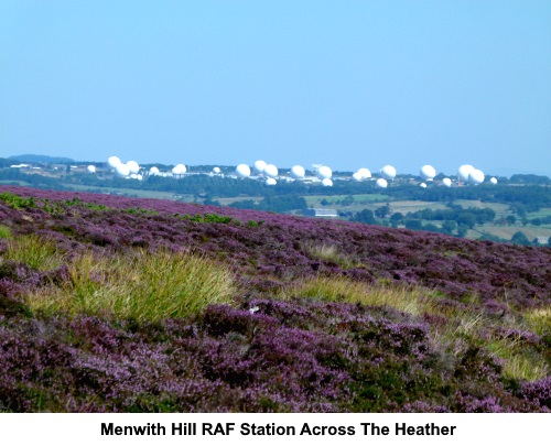 RAF Menwith Hill across the heather.