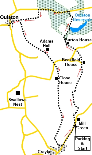 Crayke and Oulston walk sketch map