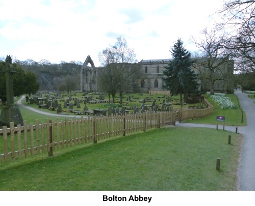 Bolton Abbey, looking over the graveyard