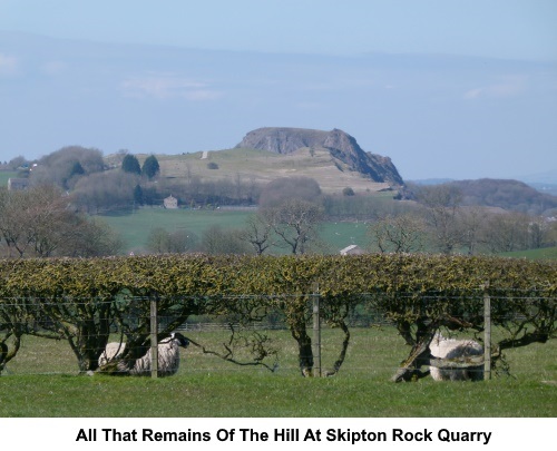 Remains of the hill at Skipton Rock Quarry