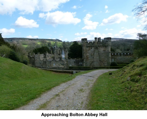 Approaching the hall at Bolton Abbey