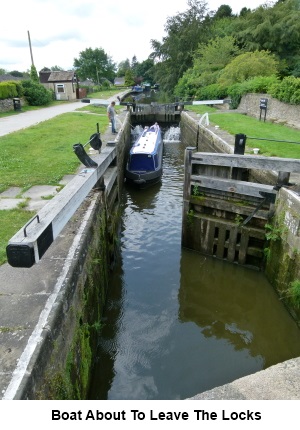 A boat about to leave the locks at Gargrave