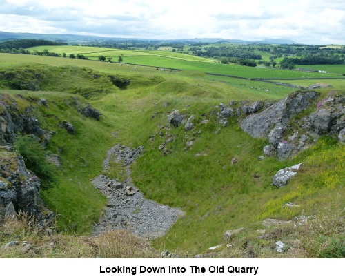 Looking down into the old quarry