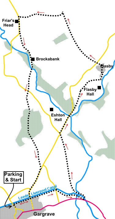 Gargrave to Flasby walk sketch map