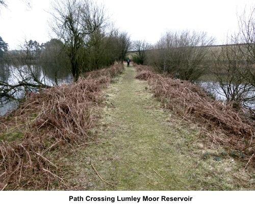 Path crossing Lumley Moor Reservoir