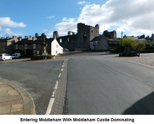 Entering Middleham with the castle dominating